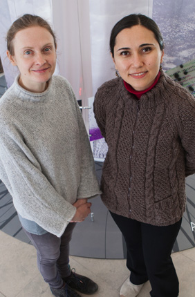Justina Zurauskiene, left, is a Birmingham-Illinois Partnership for Discovery, Engagement and Education (BRIDGE) fellow collaborating with Assistant Professor in Food Science and Human Nutrition Zeynep Madak-Erdogan (ONC-PM/GSP). Zurauskiene is also a fellow at the Institute of Cancer and Genomic Sciences in Birmingham, England.