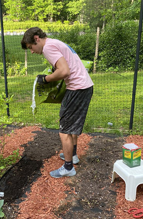 Byram Hills High School student Bailey Goldstein conducted research from his home due to travel restrictions under the pandemic, with remote training from plant biology faculty Stephen Long and Justin McGrath, using his backyard and bedroom as testing sites.