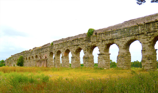 The aqueducts of Roma Vecchia delivered water from the Apennines into Imperial Rome.