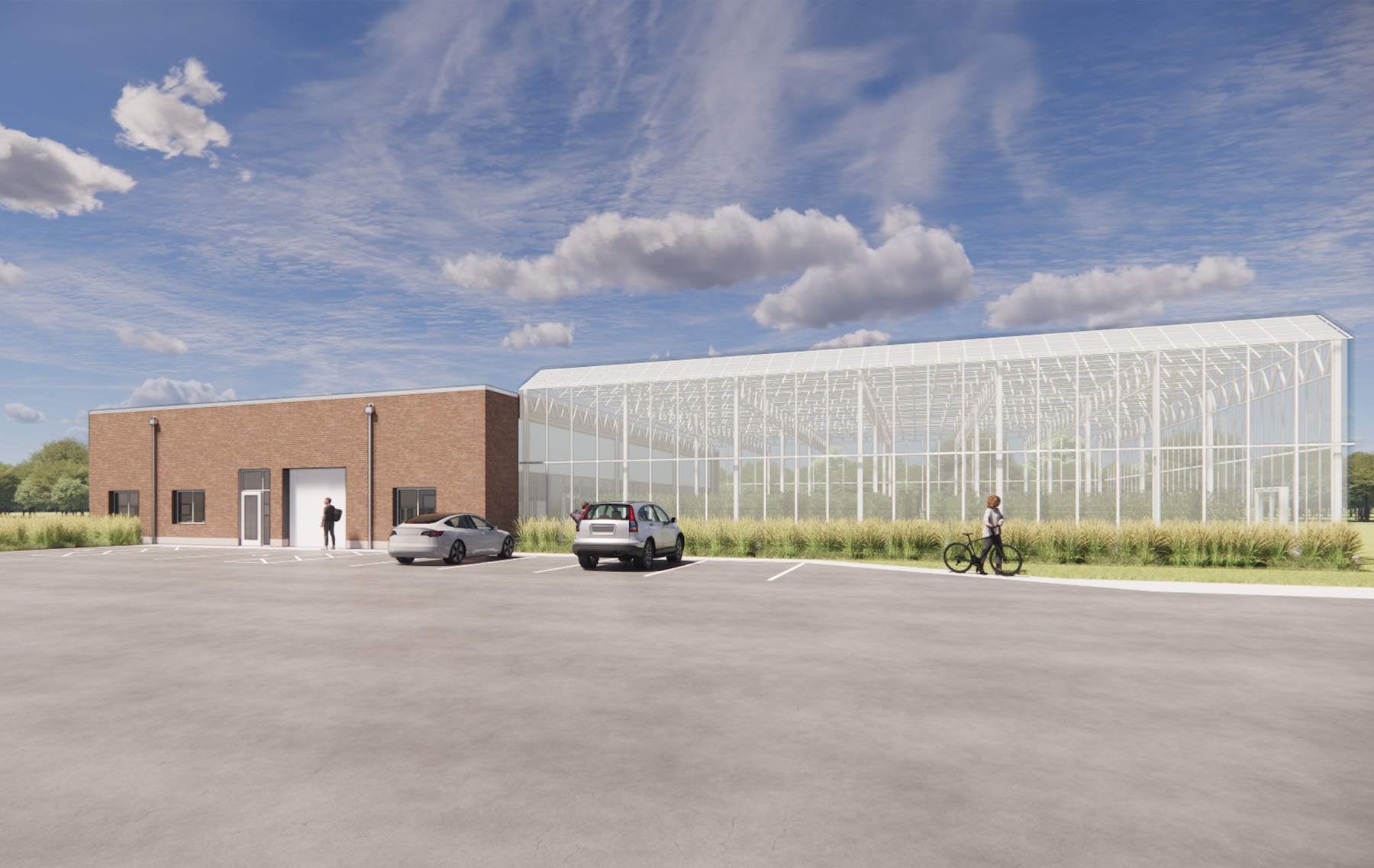 A rendering of the new CABBI greenhouse to be built at the U of I Research Park.