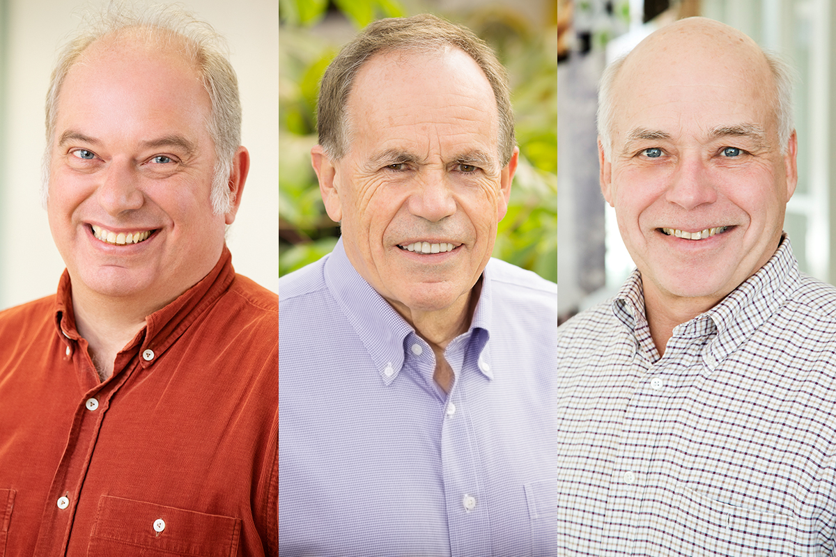 From left, Axel Hoffmann, Stephen Long and Donald Ort are among the most highly cited researchers in the world.