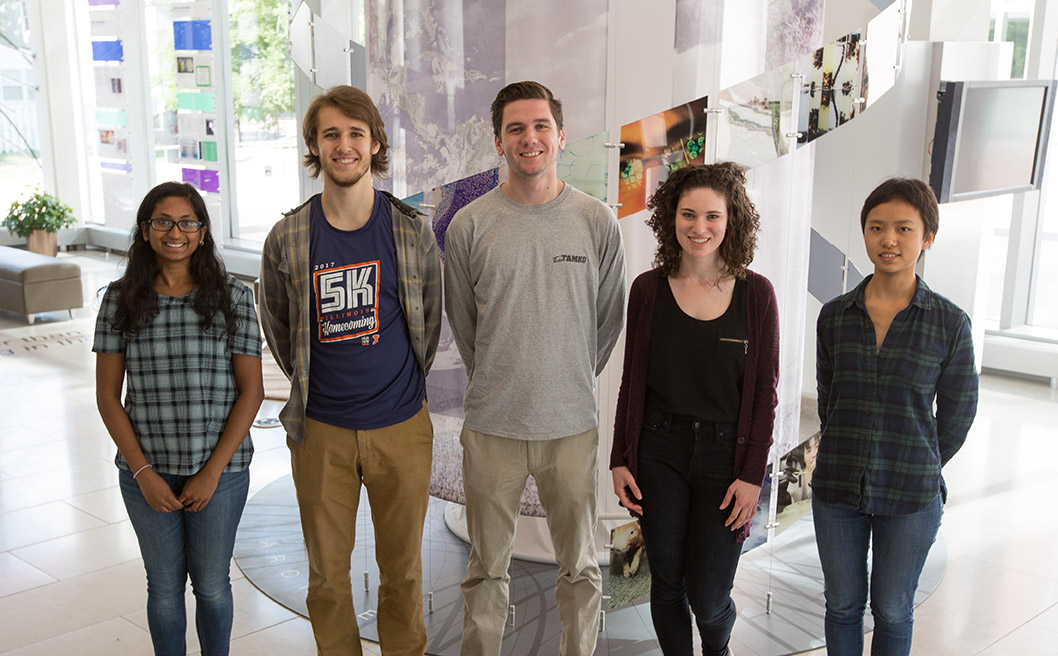 This year’s team from the University of Illinois at Urbana-Champaign is made up of five students: Pranathi Karumanchi, Ziyu Wang, Liam Healy, Amie Bott and Alexander Ruzicka. 