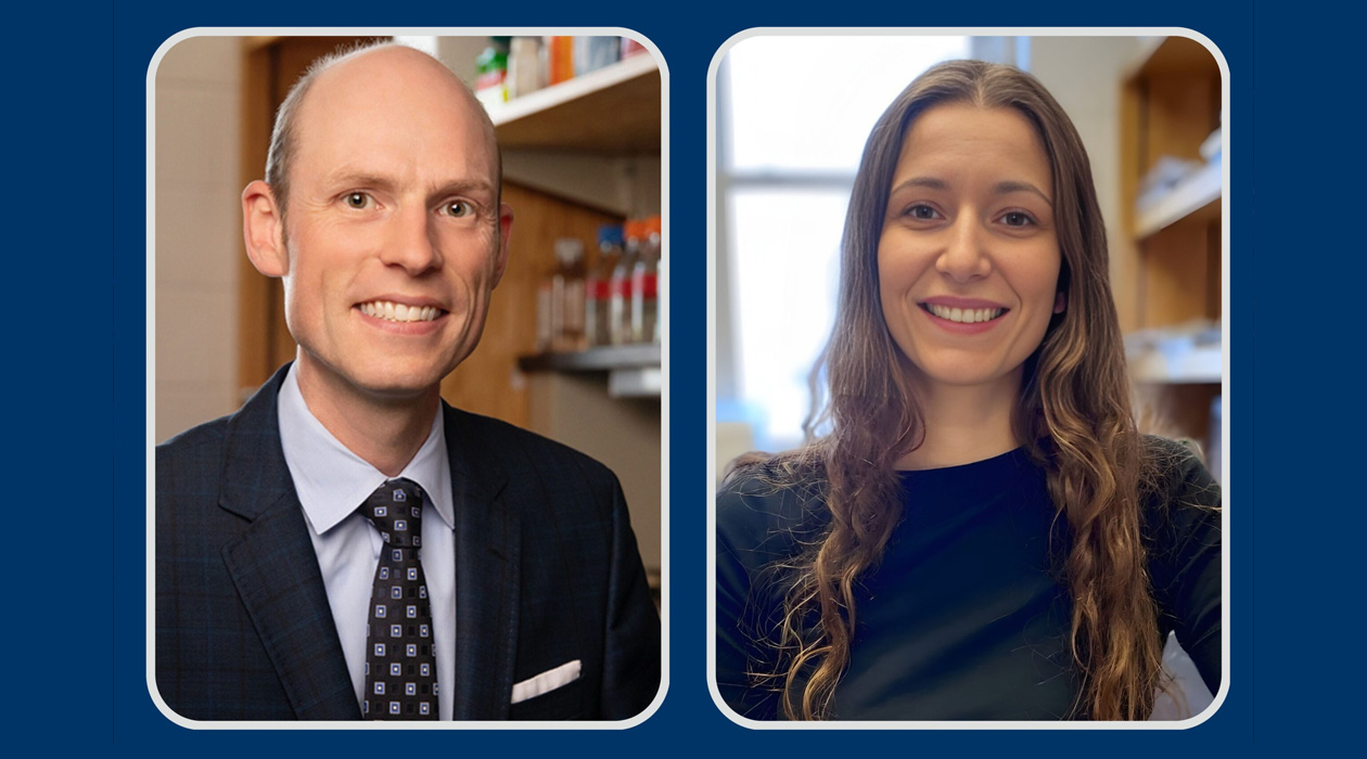 Erik Nelson (left) and Postdoctoral researcher Natalia Krawczynska