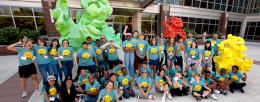 Campers and staff from this year's Pollen Power pose in front of the IGB