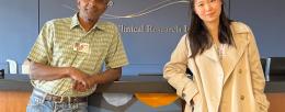 Joseph Irudayaraj (left) and graduate student Xiaoxue Han pictured here in the Cancer Center at Illinois labs located at Carle Health