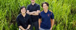 Researchers, from left, agricultural and consumer economics professor Madhu Khanna, civil and environmental engineering professor Jeremy Guest, crop sciences professor DoKyoung Lee and their colleagues weighed the many factors that go into selecting a biofuels feedstock to supply aviation fuel and meet various environmental, land-use and policy related goals. 