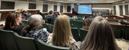 The Science and Practice of Team Science panel discussion featured Stephen Fiore, PhD, Director of the Cognitive Sciences Laboratory at University of Central Florida and Melanie Bauer, Grant Writing Manager at Nova Southeastern University