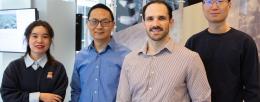 The research team included (from left) Postdoctoral Researcher Yujie Yuan, Professor of Chemical and Biomolecular Engineering Huimin Zhao, PhD student Wesley Harrison, Postdoctoral Researcher Zhengyi Zhang, and Postdoctoral Researcher Maolin Li (not pictured)