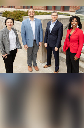 Living in a violent neighborhood increased stress-related gene activity in low-income Black mothers, a study from the University of Illinois and collaborators found.  Illinois professors pictured, from left: Sandra Rodriguez-Zas, animal sciences; Andrew Greenlee, urban and regional planning; Gene Robinson, entomology and interim dean of the College of Liberal Arts and Sciences; and Ruby Mendenhall, sociology and African American studies.