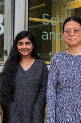 Alokananda Ray, a postdoctoral researcher in the Li lab (left) with Xin Li, an assistant professor of cell and developmental biology. 