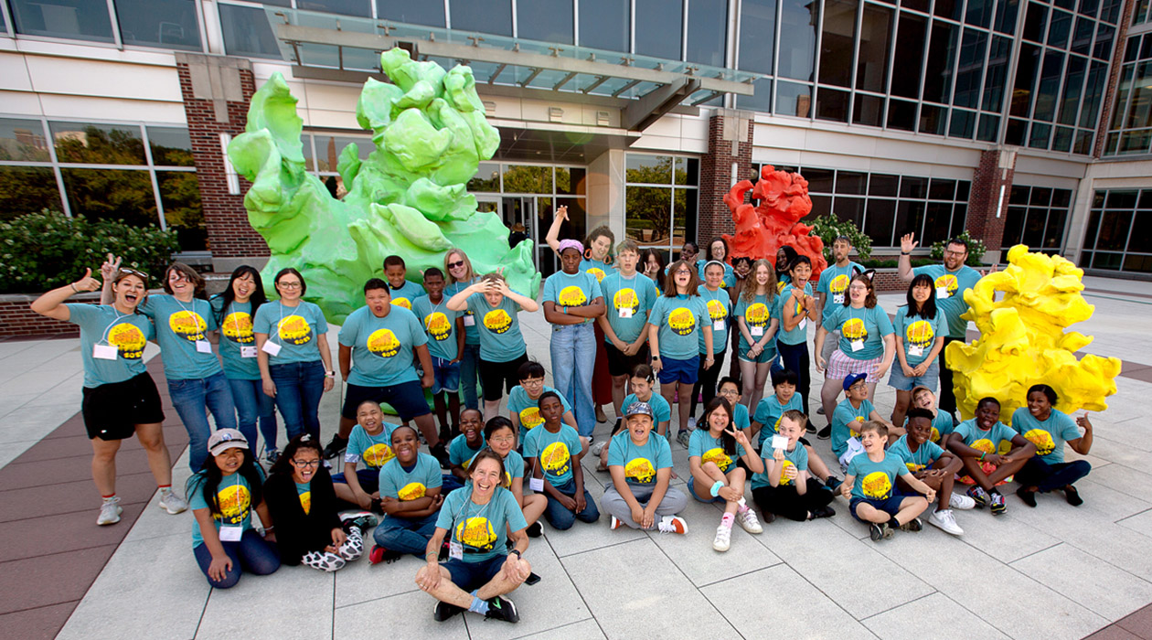 Campers and staff from this year's Pollen Power pose in front of the IGB