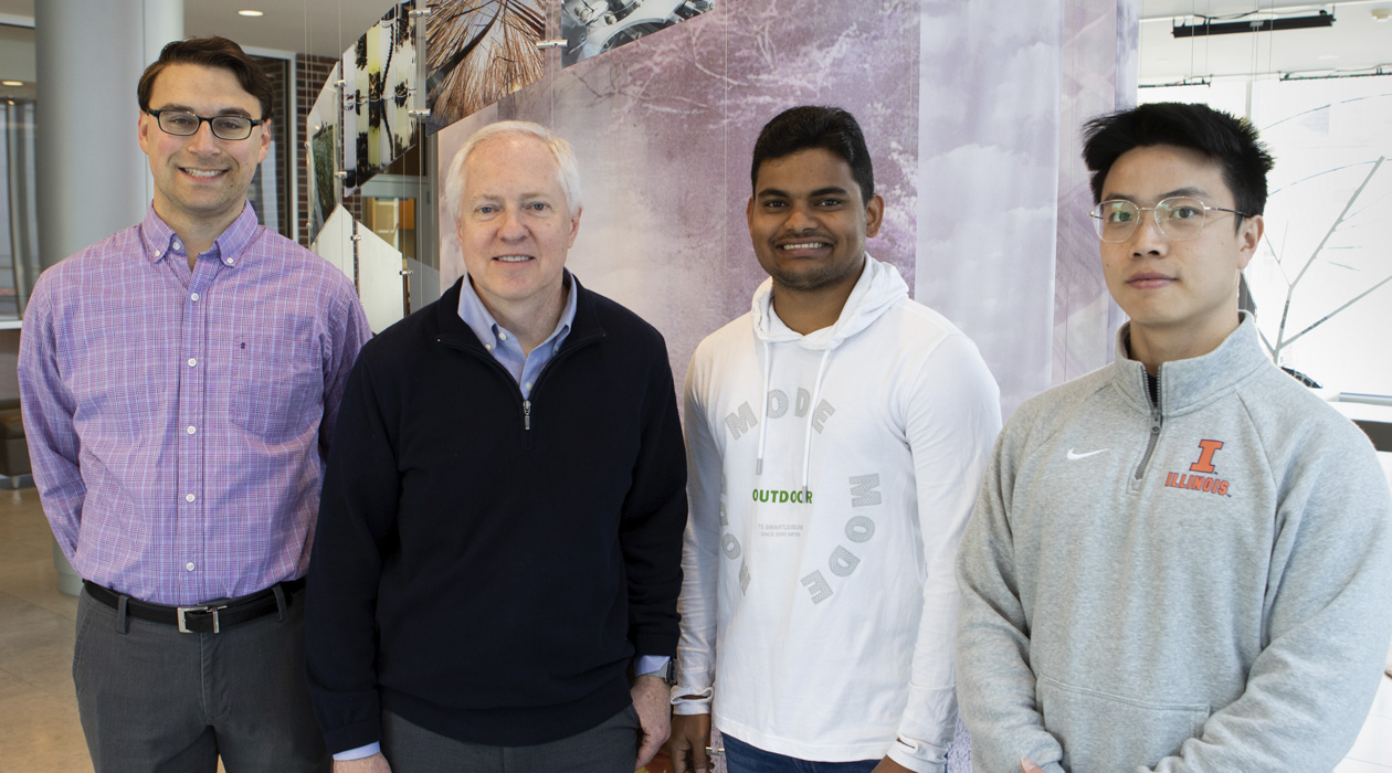 The authors of the study, from left to right: Joseph Tibbs, Brian Cunningham, Seemesh Bhaskar and Weinan Liu.