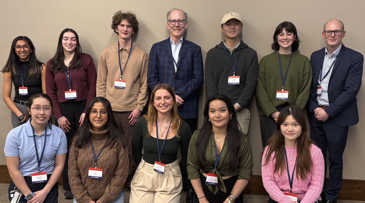 The 2024-2025 Tracy Undergraduate Team Science Training Program cohort, with Mark Tracy (back, center) and Tracy Parish (back, right).
