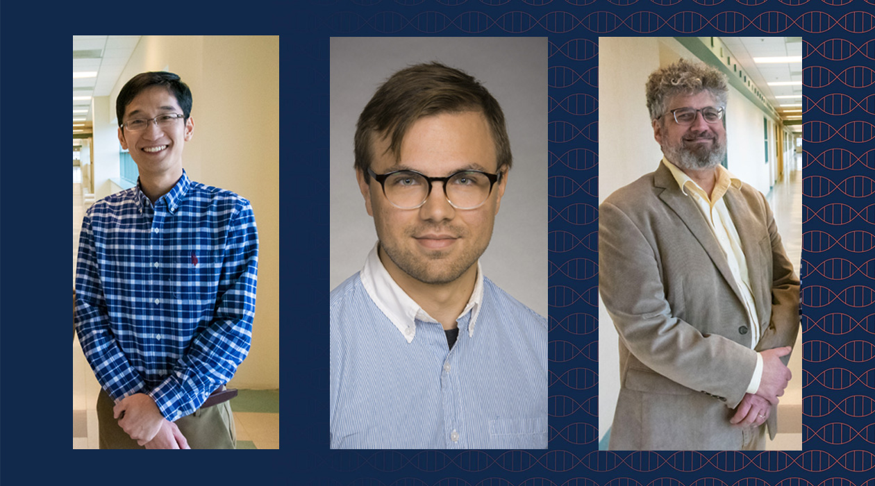 Pictured left to right: bioengineering professor Fan Lam, postdoctoral researcher Timothy Trinklein, and chemistry professor Jonathan Sweedler / Jenna Kurtzweil