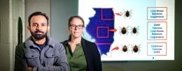 Pathobiology professor Becky Smith, graduate student Abrar Hussain and their colleagues analyzed state data on tick-borne diseases in humans and dogs. The study reveals hotspots of disease in various parts of the state. Photo by Fred Zwicky