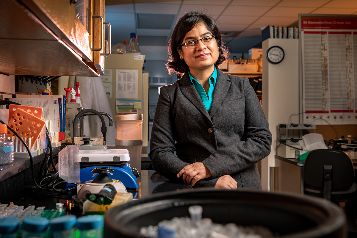 U. of I. postdoctoral researcher Preeti Sharma and her colleagues engineered a molecule that targets both human and mouse solid-tumor cancer cells.