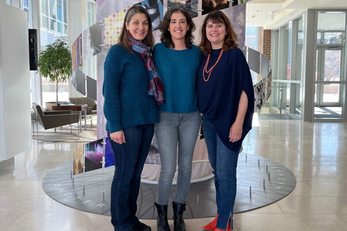University of Illinois Urbana-Champaign research team, from left, Kim Selting, Sara Pedron-Haba, and Catherine Best-Popescu, are recipients of grants from the Cancer Center at Illinois (CCIL) and the Elsa U. Pardee Foundation