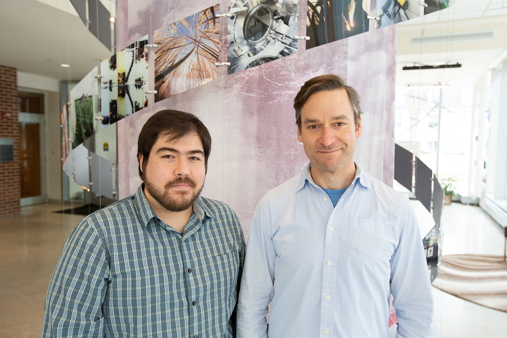 Angel Rivera-Colón (left), graduate candidate in the lab of Associate Professor of Evolution, Ecology, and Behavior, Julian Catchen (right)