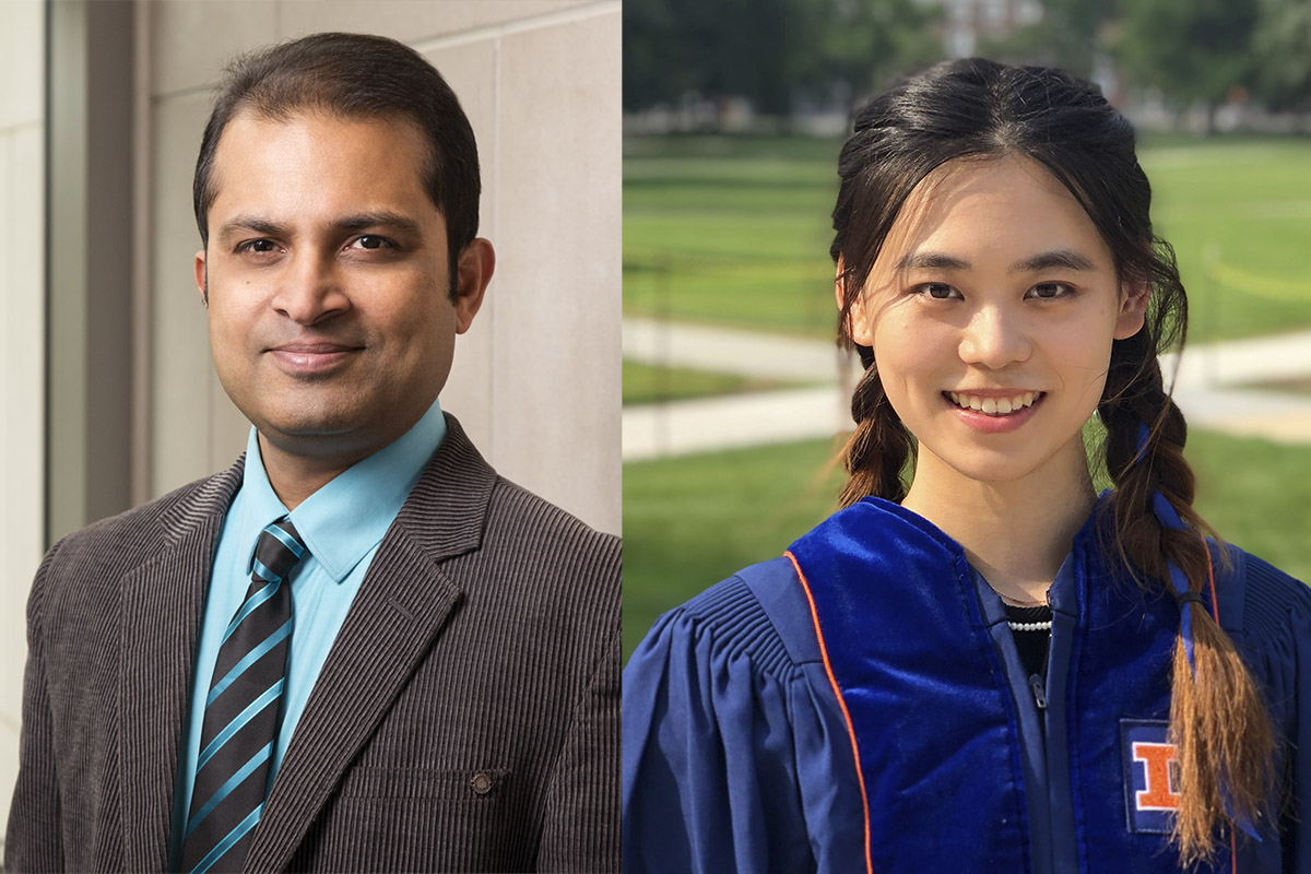 Saurabh Sinha, left, and Xiaoman Xie developed VarSAn to detect disease pathways using single-nucleotide polymorphisms.