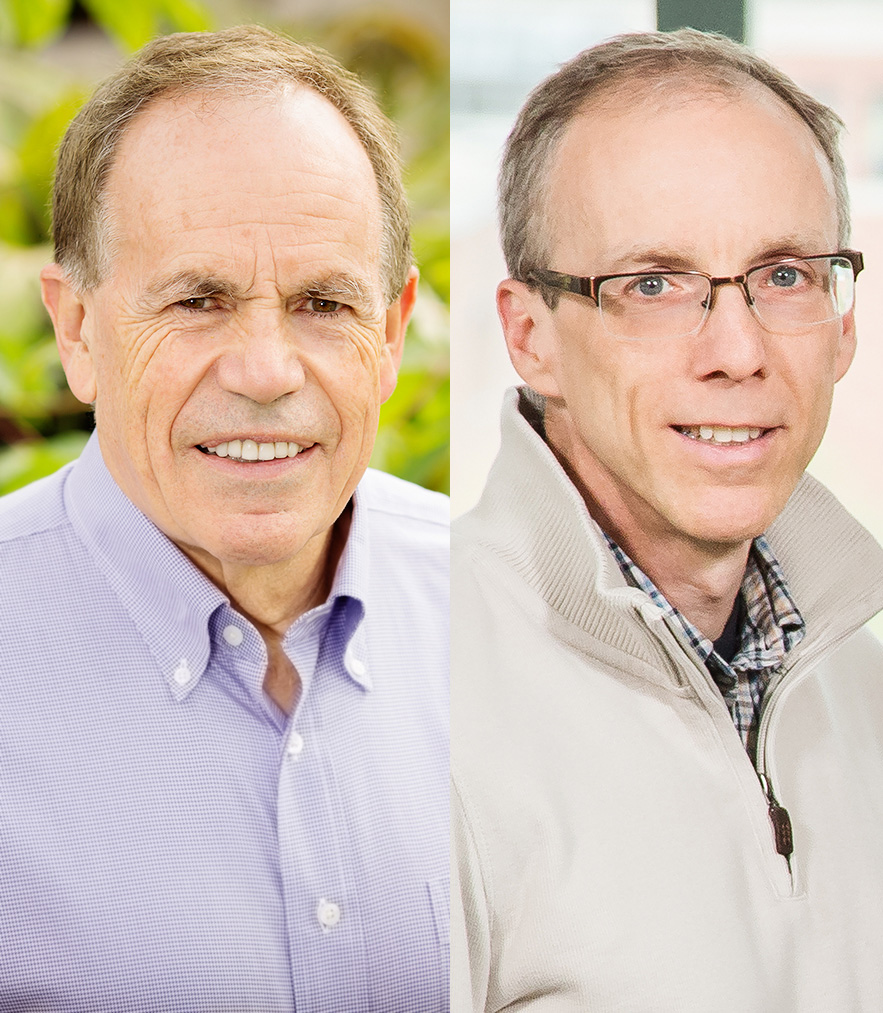 Stephen P. Long and Jeffrey S. Moore were named Stanley O. Ikenberry Endowed Chairs