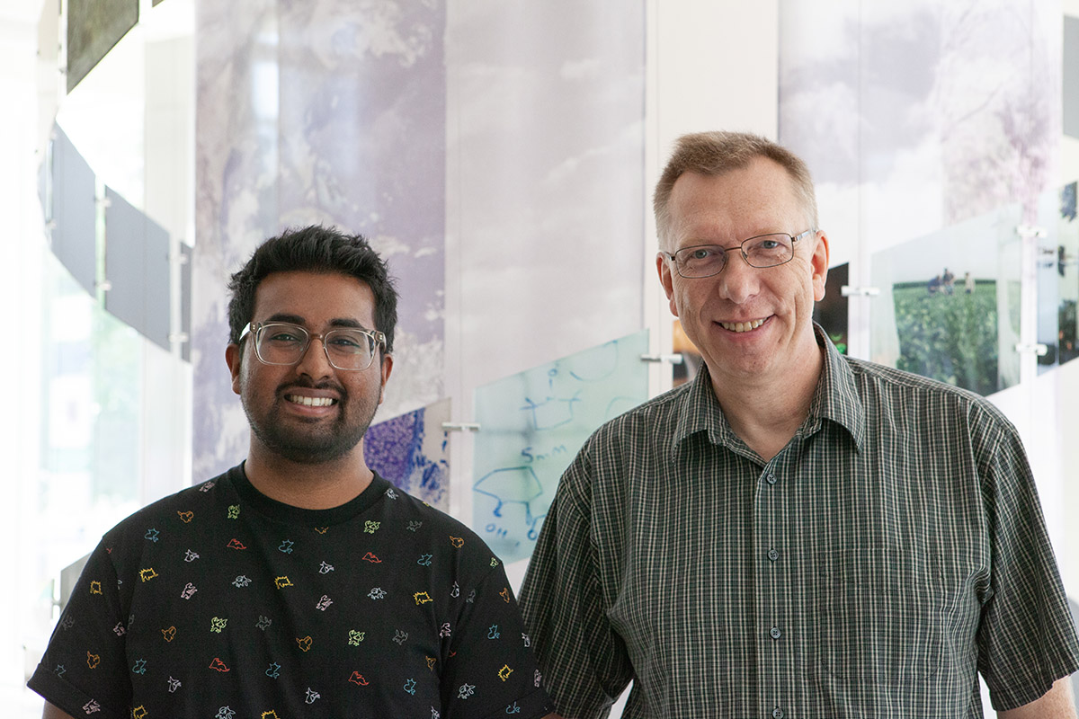 First author and Donk lab member Imran Rahman (left) with Richard E. Heckert Professor of Chemistry Wilfred van der Donk