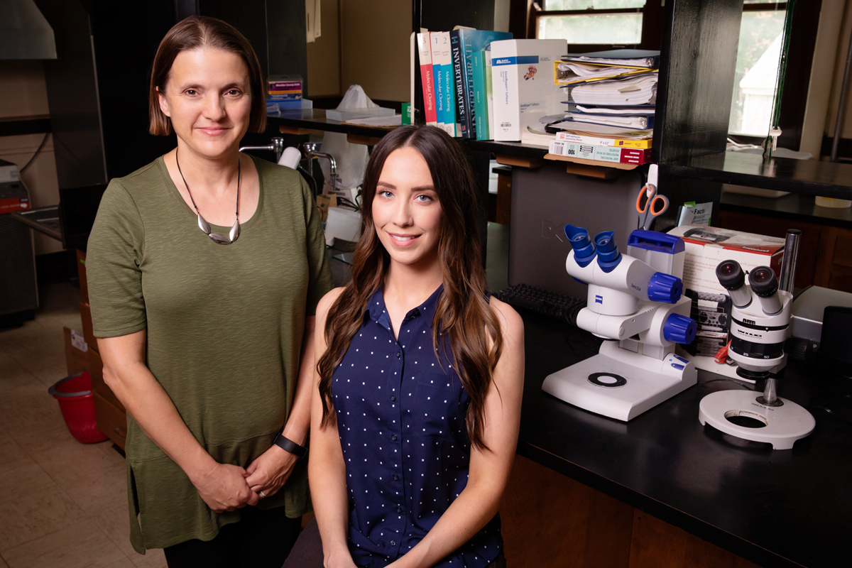 Illinois animal biology professor Becky Fuller, left, and graduate student Rachel Moran study the factors that drive fish evolution in freshwater systems.