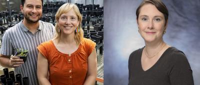Illinois Ph.D. student Ivan Sosa Marquez, left, plant biology professor Katy Heath and their colleagues identified clusters of genes in soil bacteria that enhance plant growth. Photo by Michelle Hassel. Study co-lead Amy Marshall-Colón, pictured, and postdoctoral researcher Rizwan Riaz conducted detailed statistical analyses and gene network modeling to identify which rhizobial genes correlated with more robust plant growth. Photo by Della Perrone