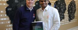 Brian Cunningham (left) wrote the foreword for IGB Fellow Seemesh Bhaskar’s (right) recently published book, “Nano-engineering at Functional Interfaces for Multidisciplinary Applications.” / Isaac Mitchell