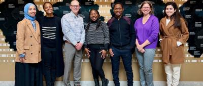 Left to right: Shaimaa Reda, Tshepo Mafokwane, Tracy Parish, Ntanganedzeni Mapholi, (Mafokwane’s advisor at University of South Africa); Victor Ezebuiro, Sarah Schwartz, and Ichrak Hayah. / Angie Patrick