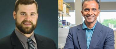 Jason Ridlon, Associate Professor of Animal Sciences and Joseph Irudayaraj, Professor of Bioengineering. / L. Brian Stauffer